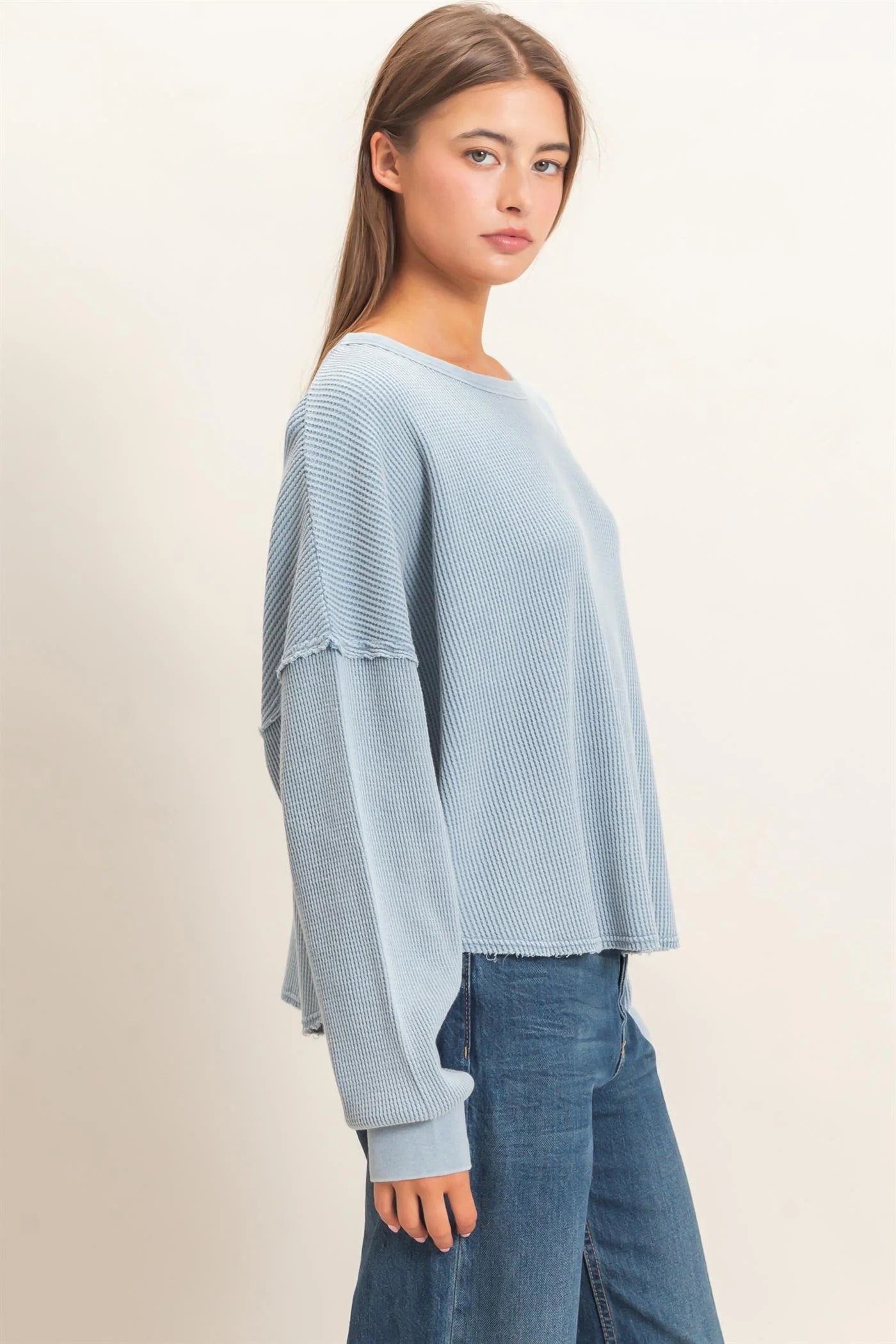 WAFFLE OVERSIZED TOP