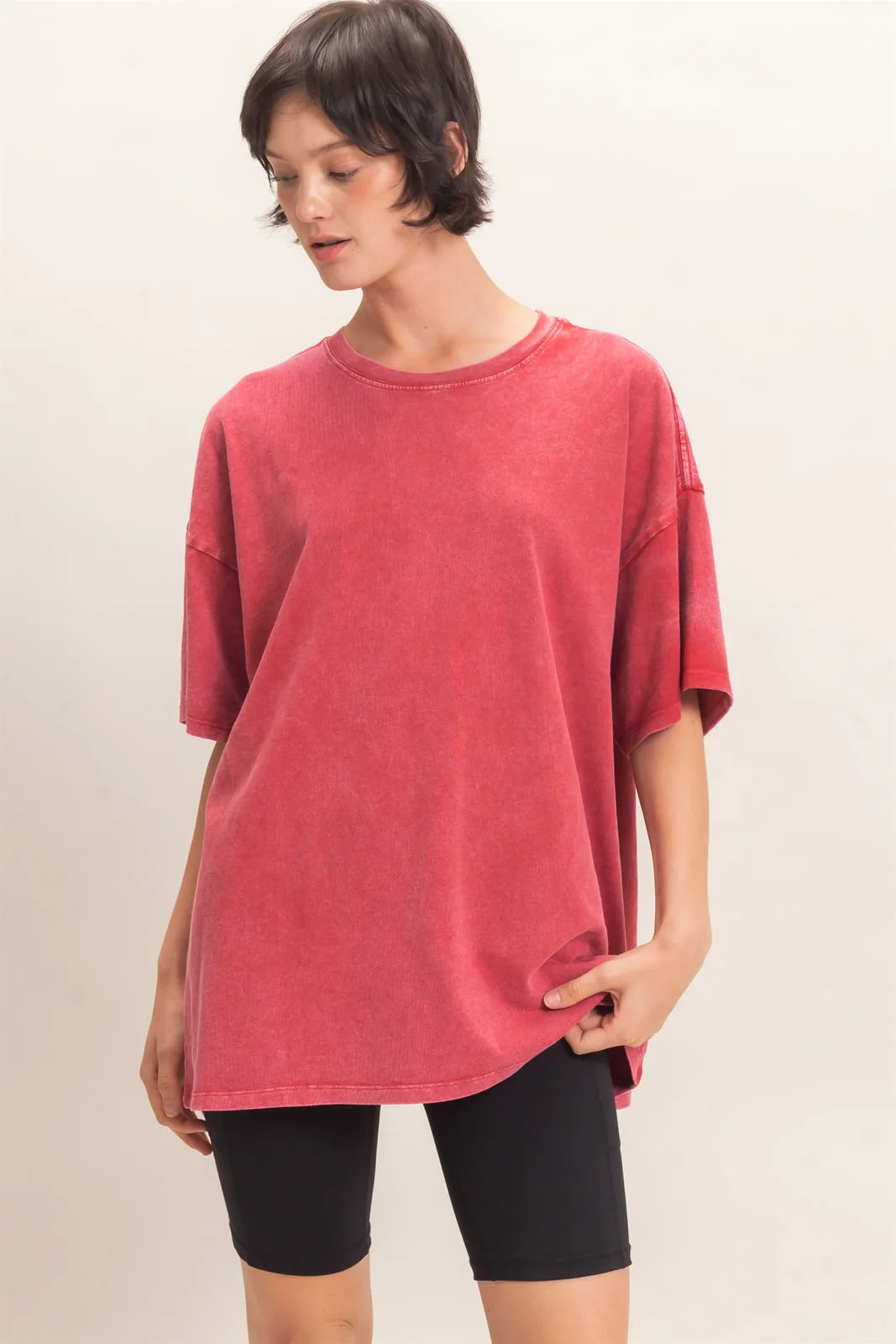 MINERAL WASHED RED TEE