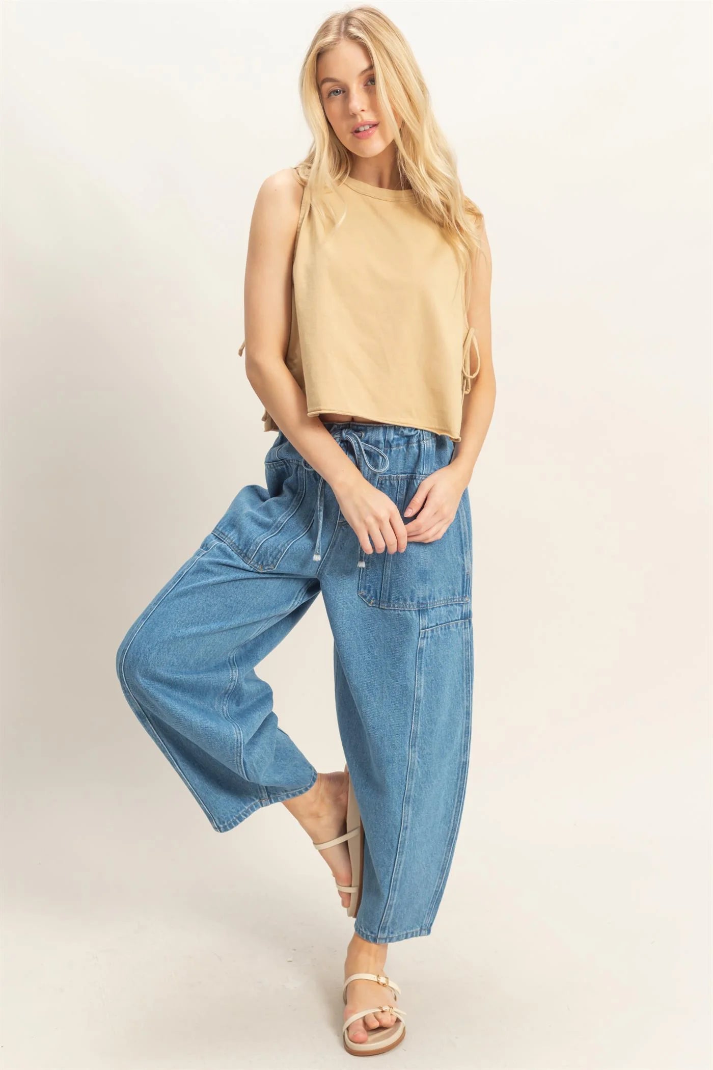 WIDE LEG PANTS WITH OVERSIZED POCKETS