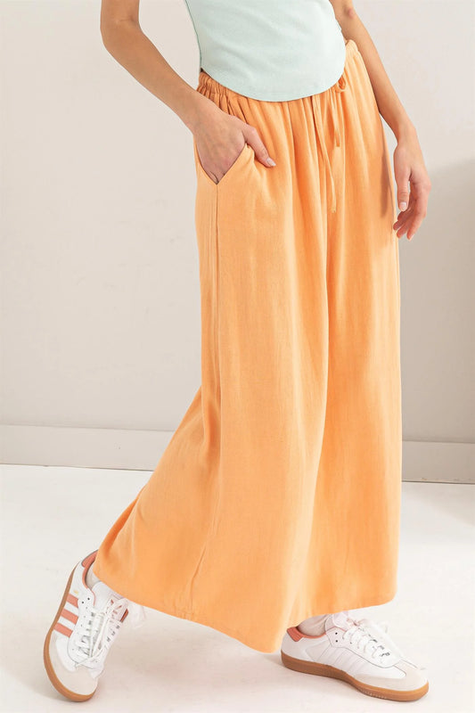ORANGE SHERBERT MIDI SKIRT