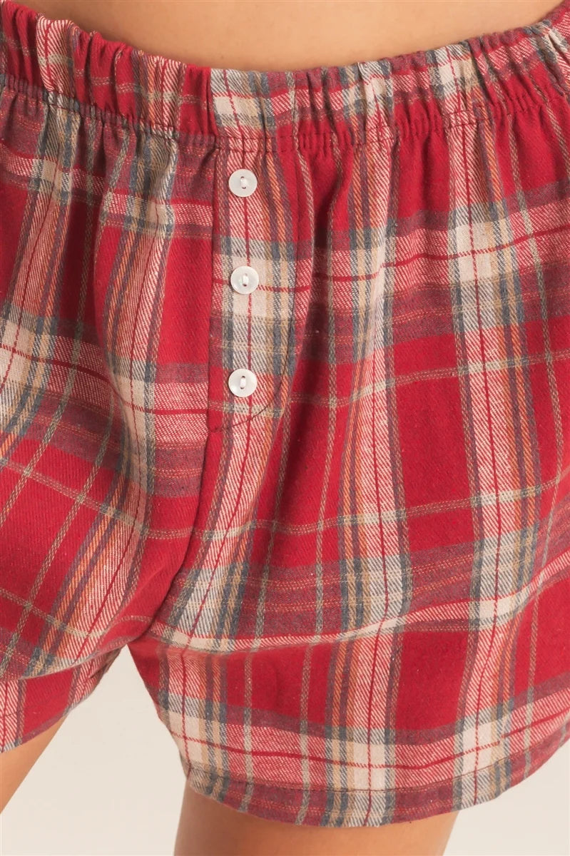 PLAID SHORTS - 2 COLORS