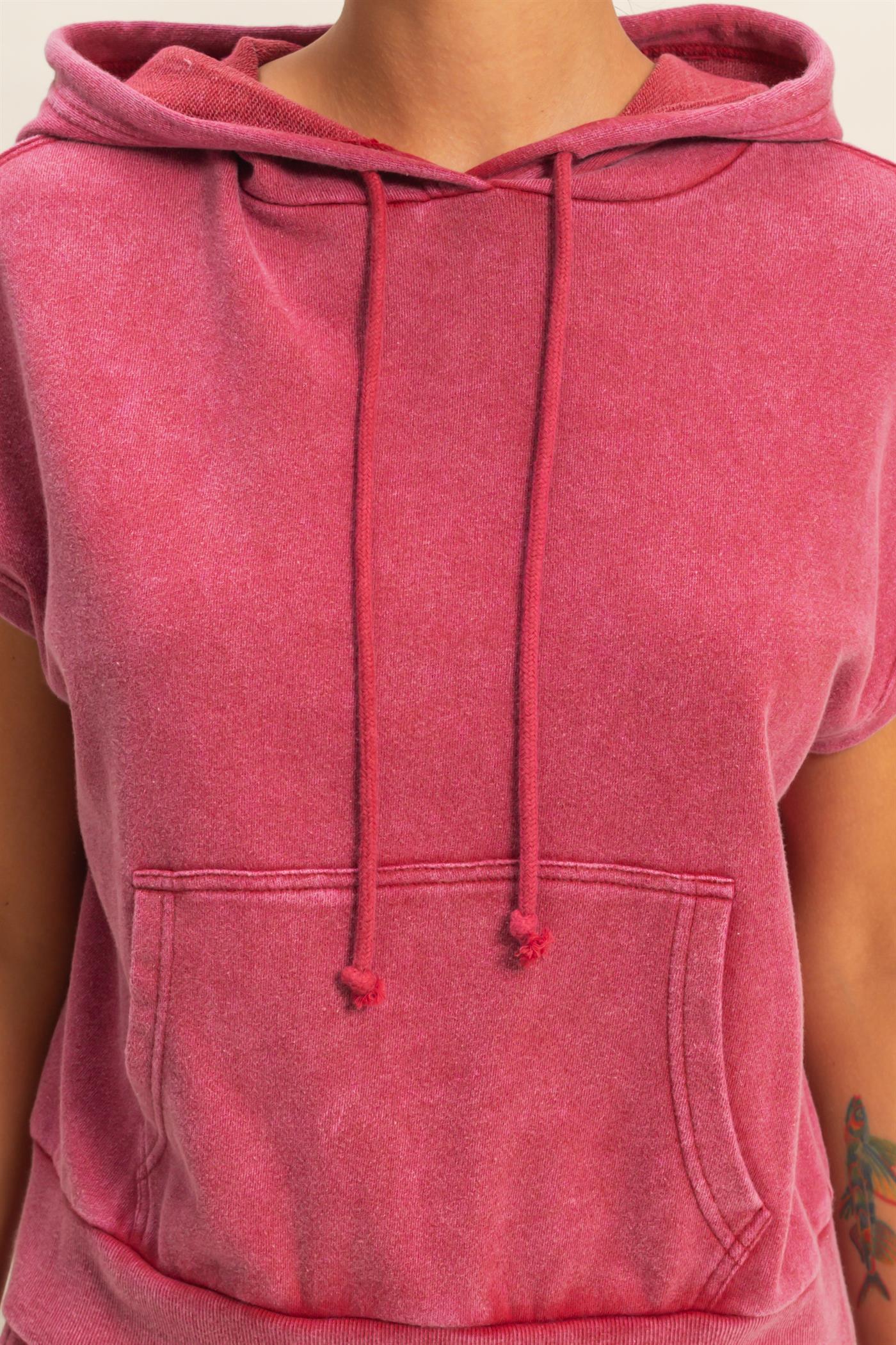 ACID WASH SLEEVELESS HOODIE - 3 COLORS