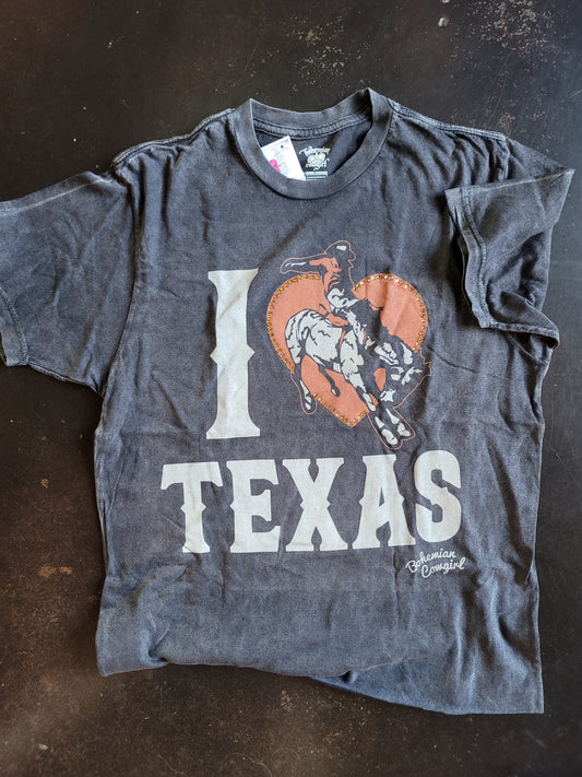 I HEART TEXAS BRONCO T SHIRT