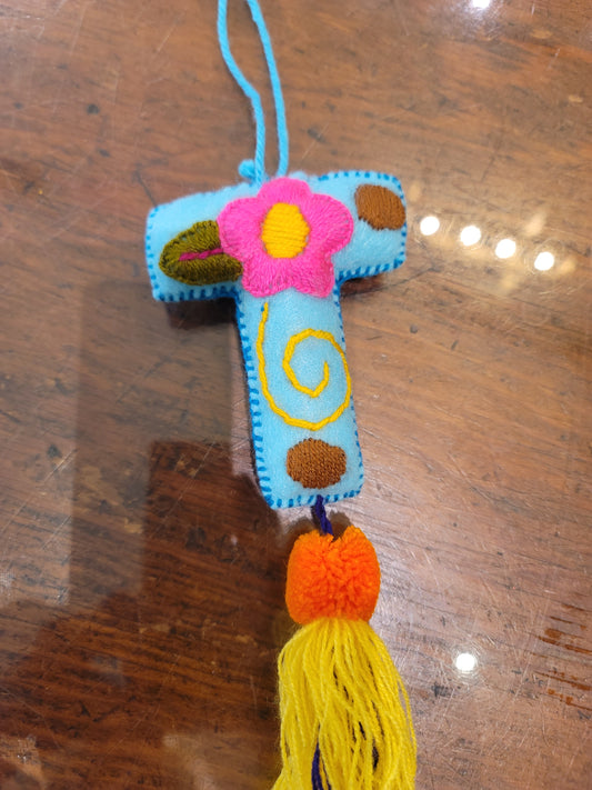 FELT INITIAL WITH TASSEL