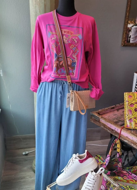 BLUE WIDE LEG PANT