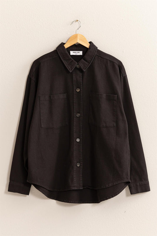 OVERSIZED SHACKET IN BLACK