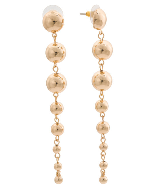 LINEAR BALL DANGLE EARRINGS