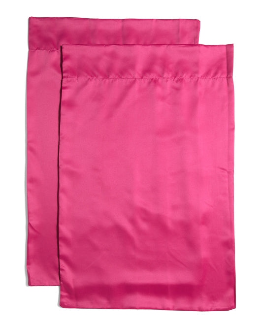 HOT PINK SATIN PILLOW SET