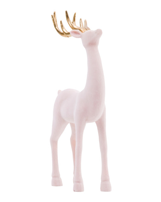 LIGHT PINK VELVET REINDEER