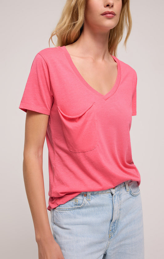 POCKET TEE IN DISCO PINK BY Z SUPPLY